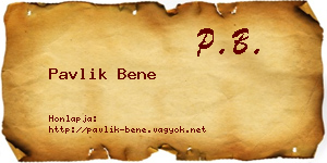 Pavlik Bene névjegykártya